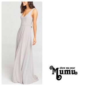 Show Me Your Mumu SMYM Jenn gray dove maxi dress NEW LARGE